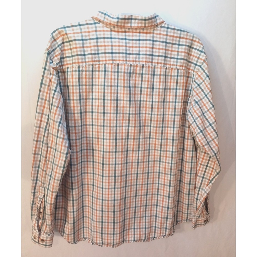 Men's Columbia Button Down Long Sleeve Shirt, XXl, Orange Plaid‎ - Picture 5 of 5